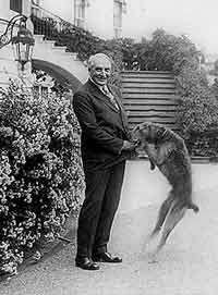President Harding with his dog, Laddie