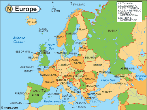 Maps Map Of Europe English