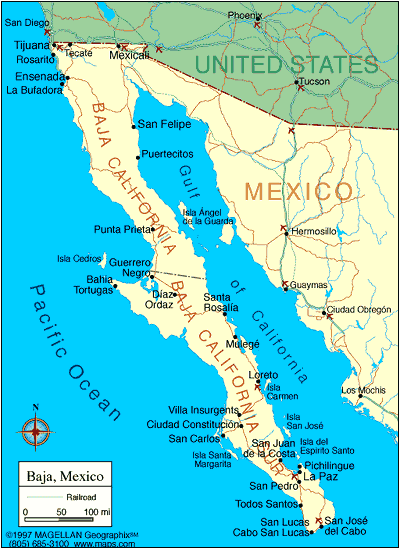 Baja Peninsula map