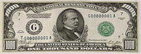 $1,000 dollar bill