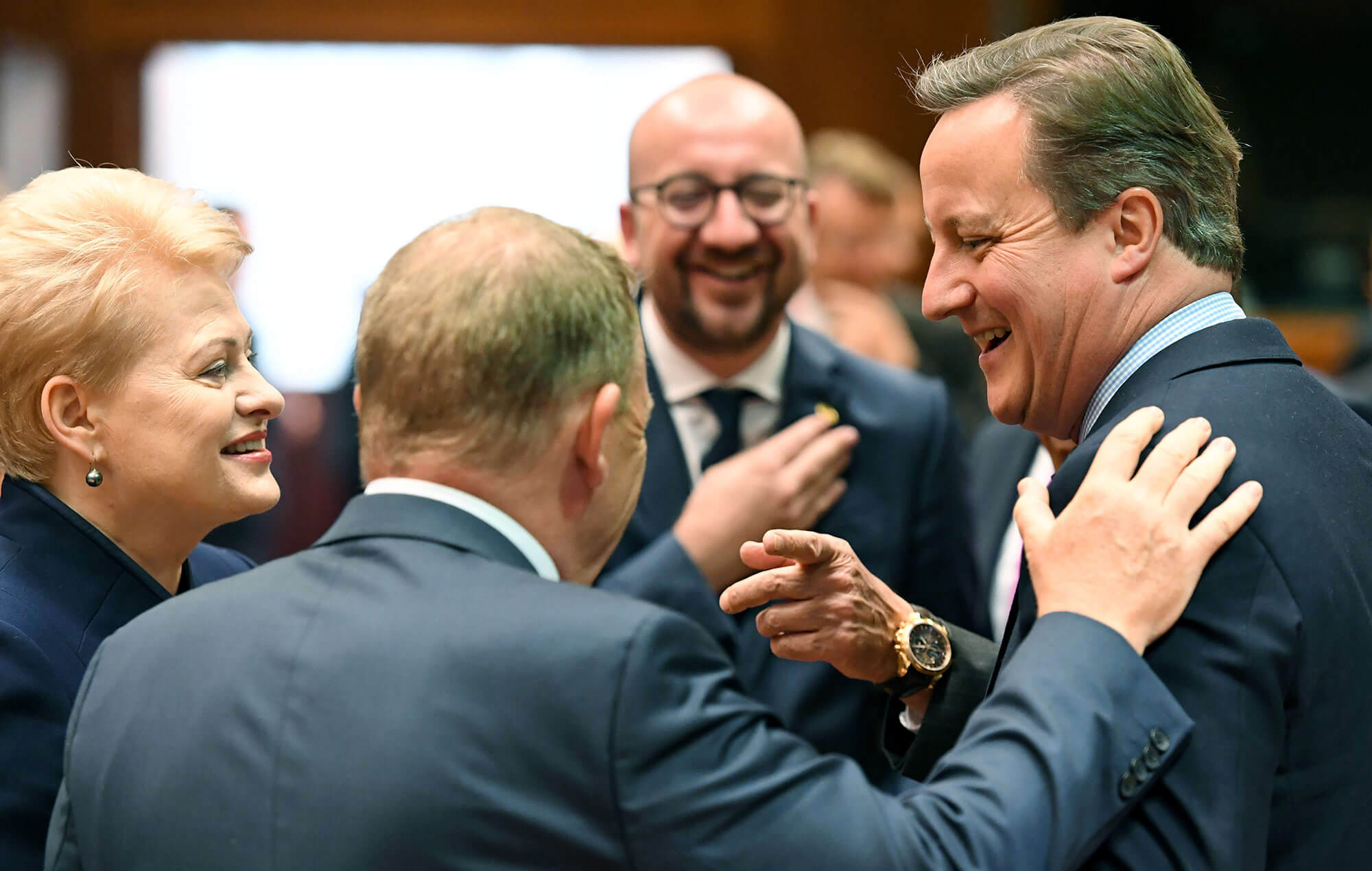 David Cameron at the European Union meeting in Brussels, Belgium