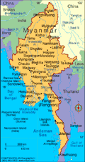 Map of Burma, also known as Myanmar