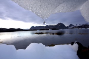 close up of iceberg melting