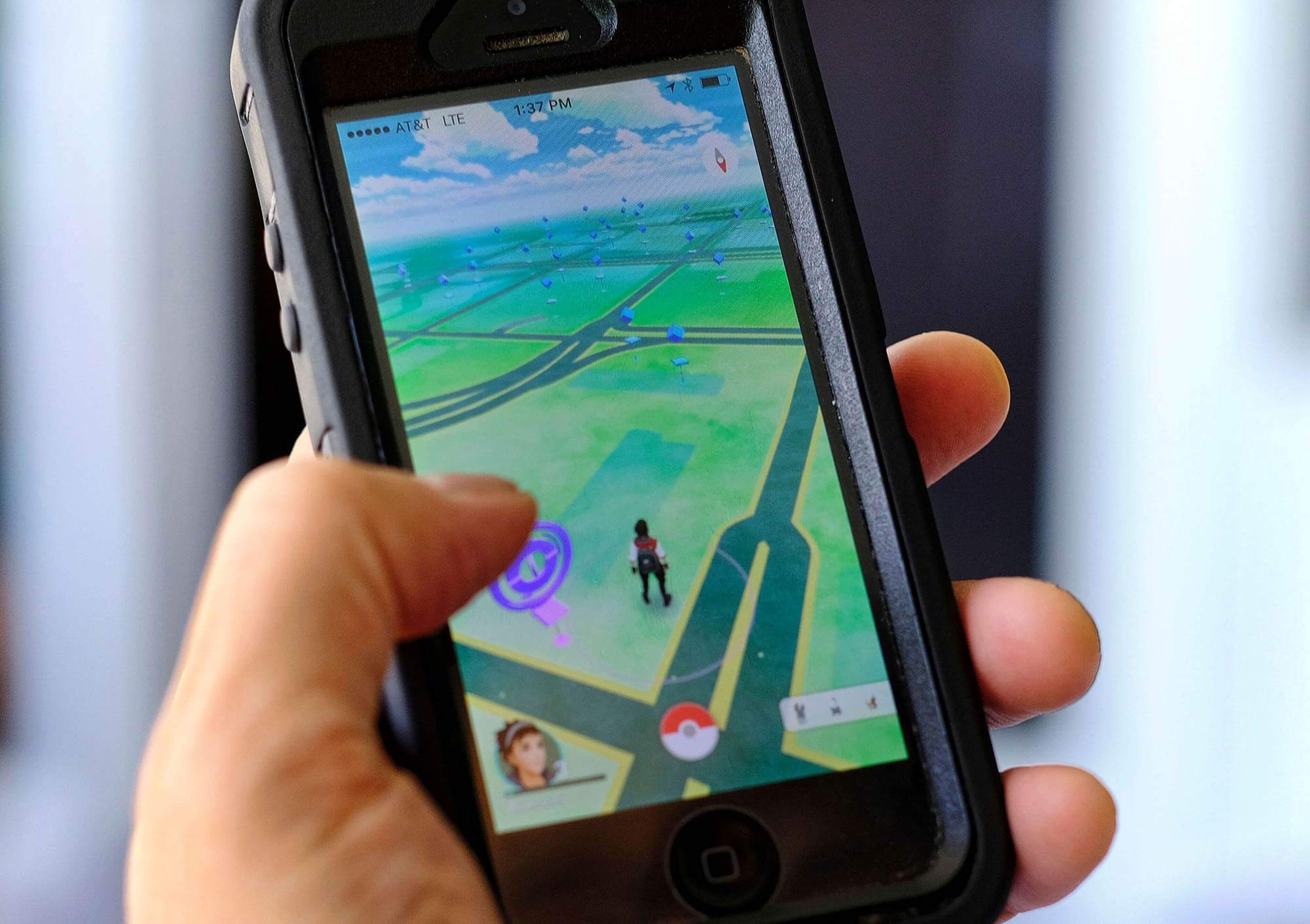 Image of Pokémon Go on iPhone screen