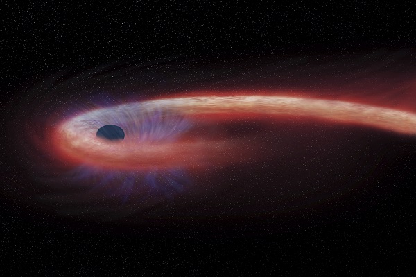 Artist's Rendition of a Black Hole Devouring a Star