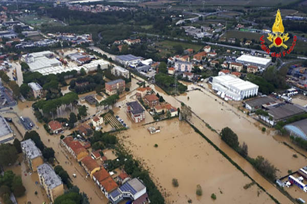 The damage of the flood in Livorno, Italy