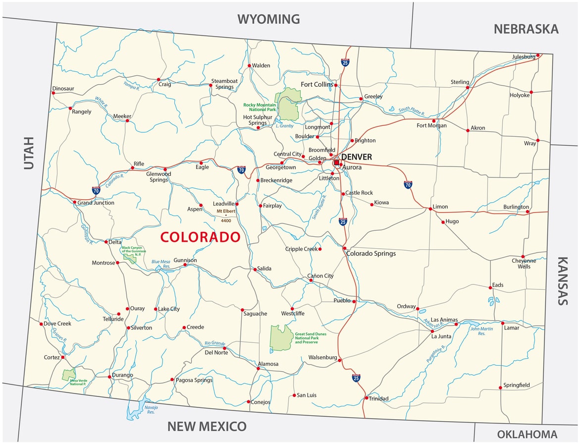 Colorado state road map 