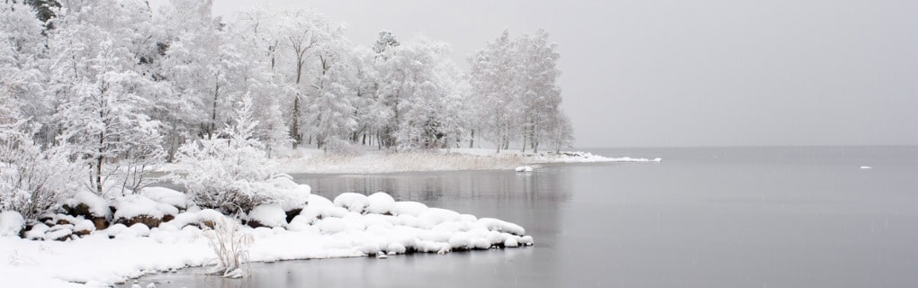 Snowy lake
