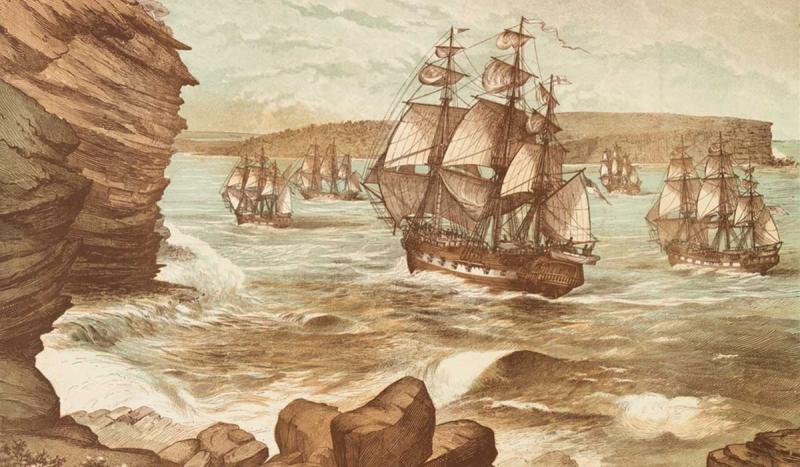 The First Fleet, carrying convicts and sheep, arrived in Australia's Botany Bay.