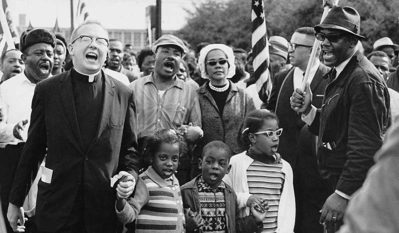 Martin Luther King, Jr., led the start of a civil rights march from Selma to Montgomery, Alabama.