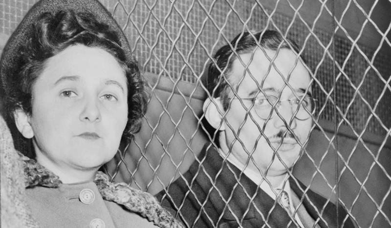Julius and Ethel Rosenberg were found guilty of passing atomic secrets to the Russians and were sent