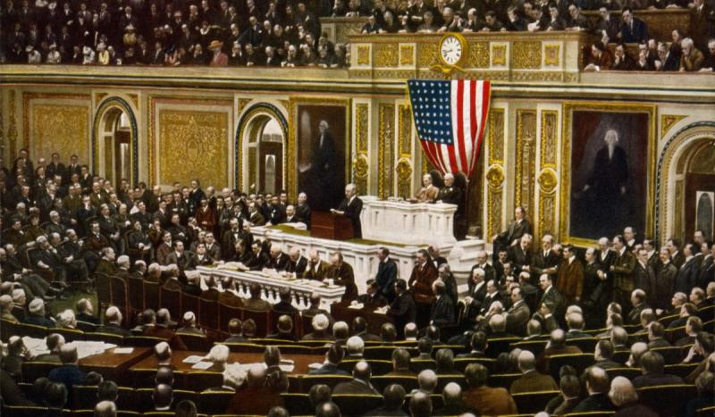 President Woodrow Wilson asked Congress to declare war against Germany.