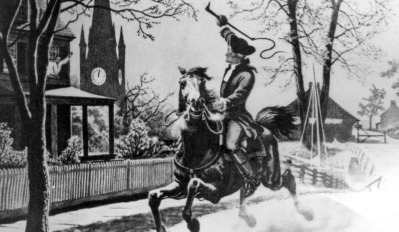 Paul Revere rode from Charlestown to Lexington to warn Massachusetts colonists of the arrival of Bri