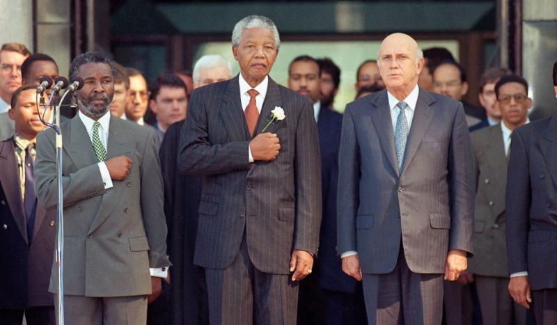 Nelson Mandela was sworn in as South Africa&#39;s first black president.
