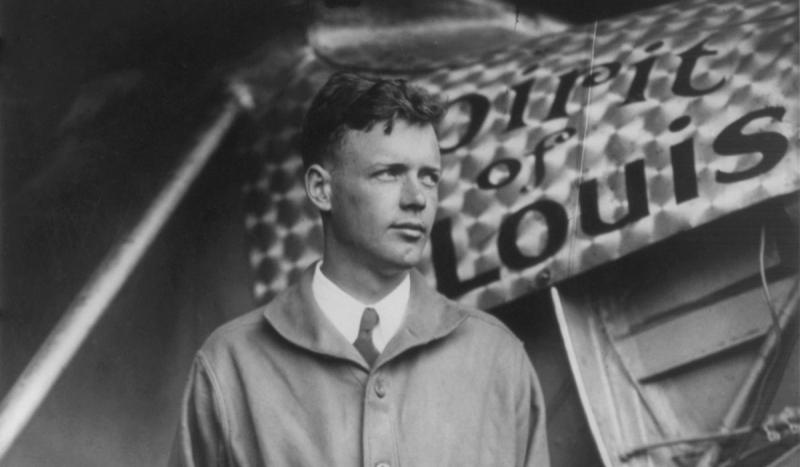 Charles Lindbergh began the first solo nonstop transatlantic flight, departing from Long Island aboa