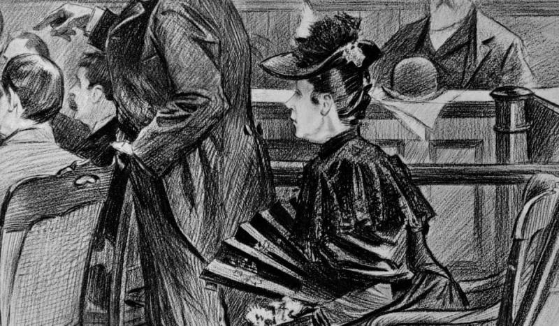Lizzie Borden, accused of murdering her parents, was found innocent by a jury in New Bedford, Mass.