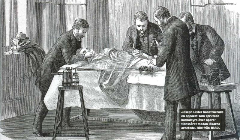 British surgeon Joseph Lister became the first doctor to use an antiseptic during surgery.