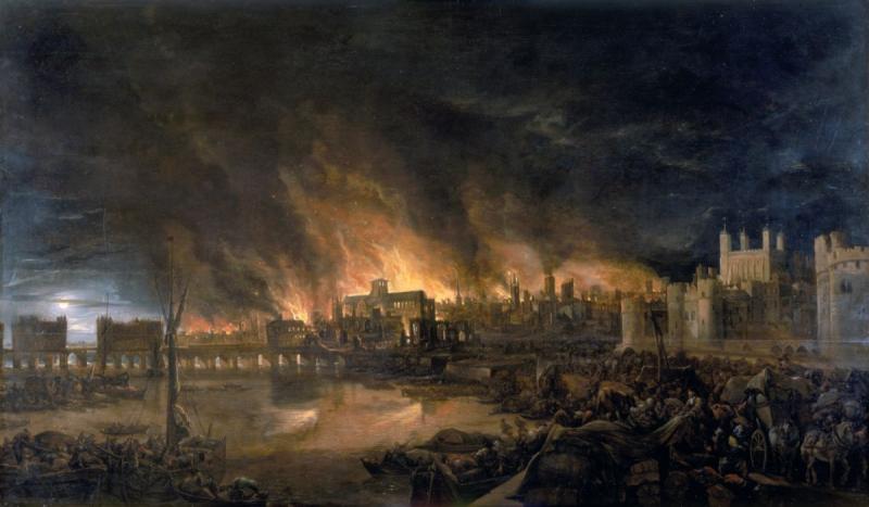 The great fire of London broke out, destroying much of the city, including St. Paul&#39;s Cathedral.
