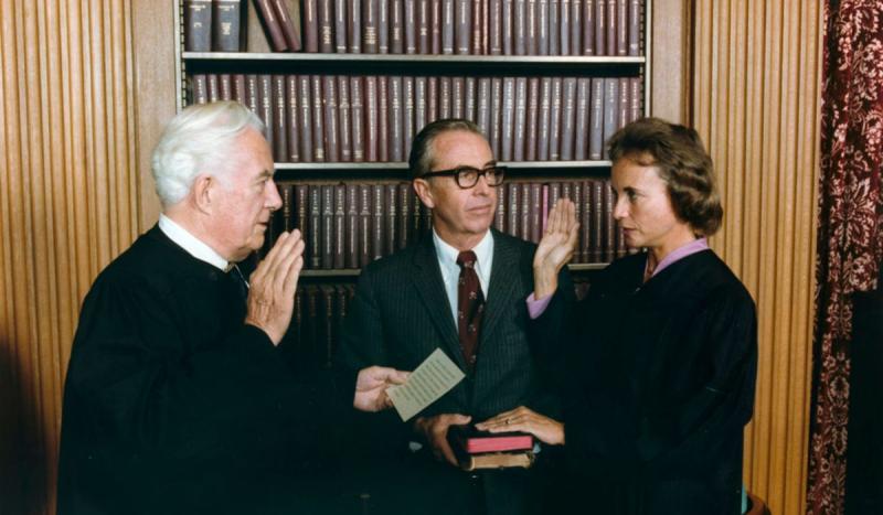 Sandra Day O&#039;Connor was sworn in as the first female justice on the Supreme Court.