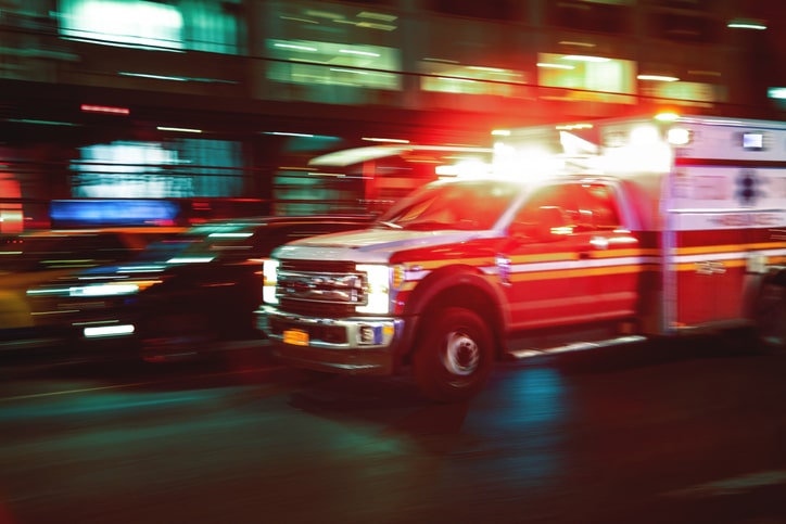 Motion blur ambulance