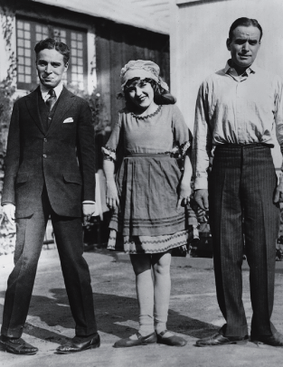Photo of the United Artists producer/stars: Charlie Chaplin, Mary Pickford, and Douglas Fairbanks.
