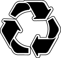 This symbol means that a product or package may be recycled.
