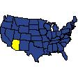 map of US showing location of Arizona