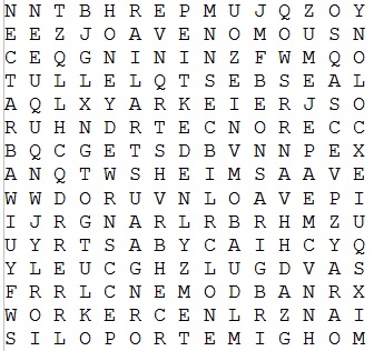 letters of word search 
