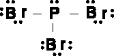 The Lewis structure of phosphorus tribromide.