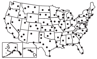 Location of AWIPS in the United States.