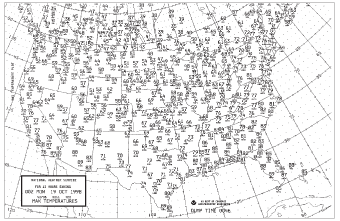 High temperatures observed for October 19, 1998.