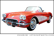 Red 1958 Corvette Convertible