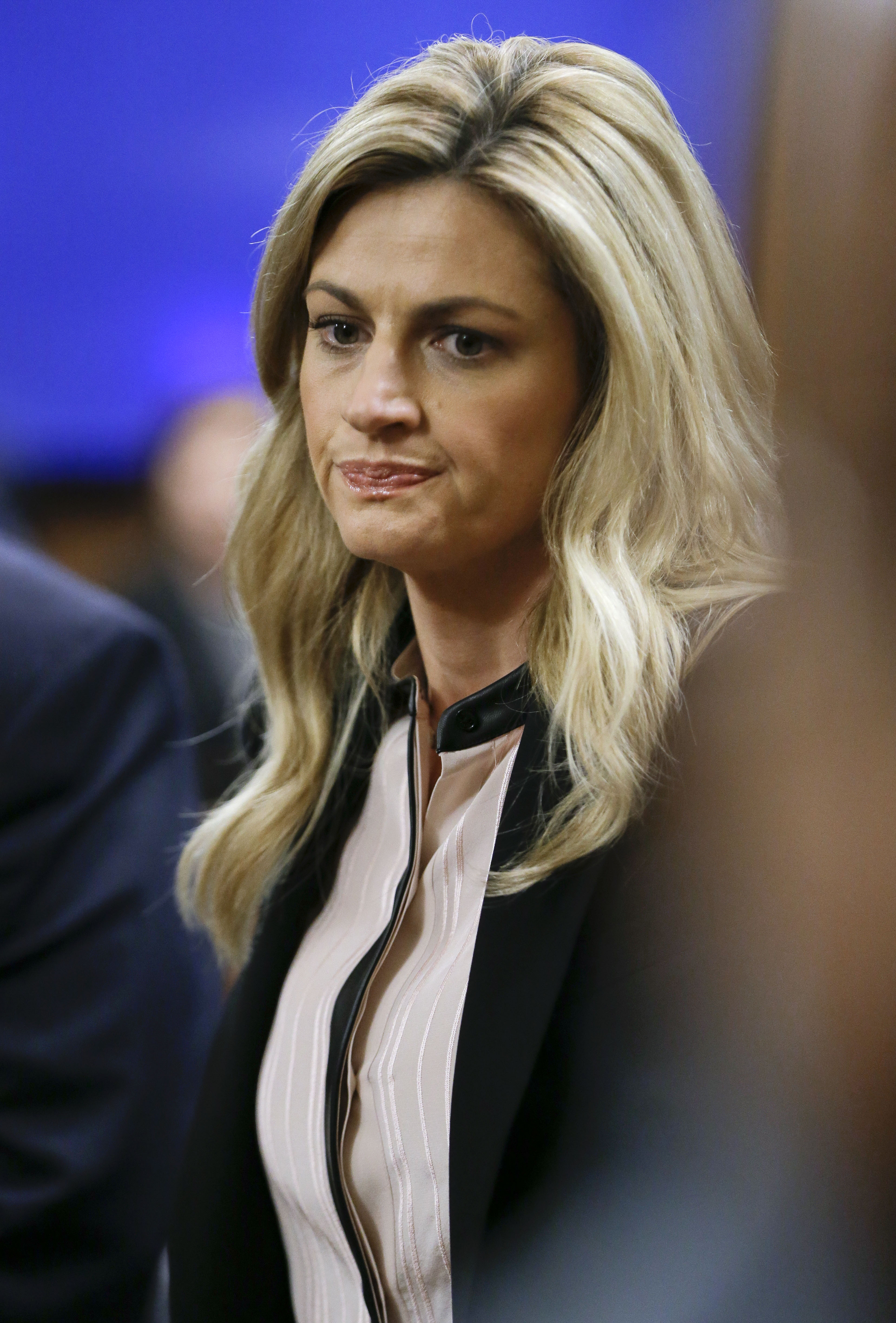 erin andrews in courtroom as she waits for the jury to return
