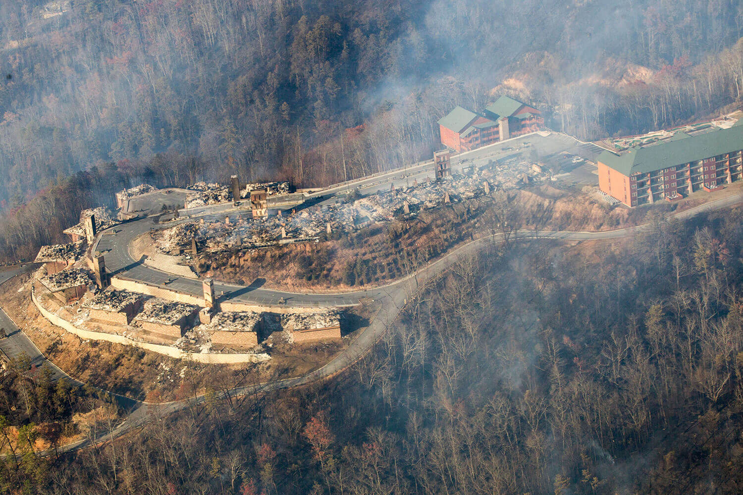 Image of Gatlinburg under smoke