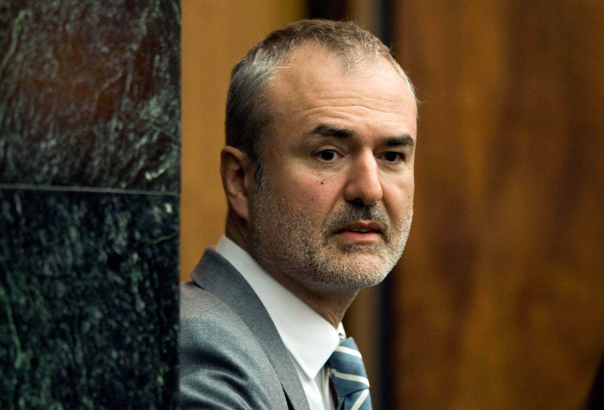 Image of Nick Denton in courtroom after sale of Gawker