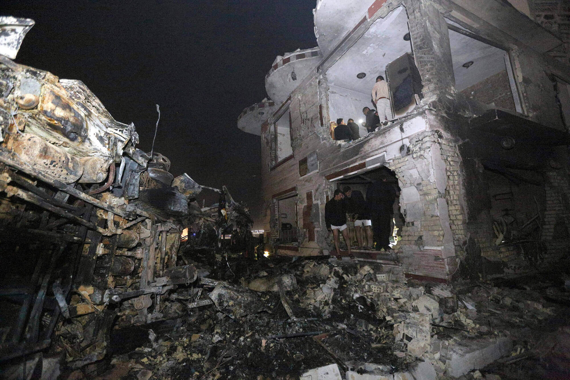 Image of exploded buildings