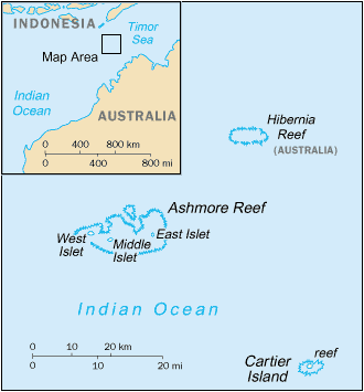 Map of Ashmore and Cartier Islands