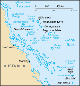 Map of Coral Sea Islands