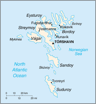 Map of Faeroe Islands
