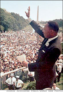Dr. Martin Luther King, Jr. addresses crowd in Washington, DC