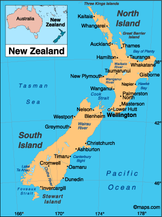 Map of New Zealand