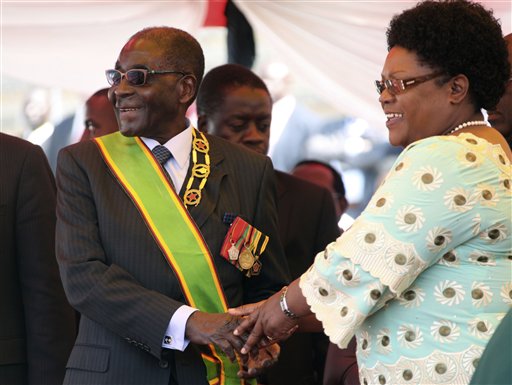 Zimbabwean President Robert Mugabe and Vice President Joice Mujuru 