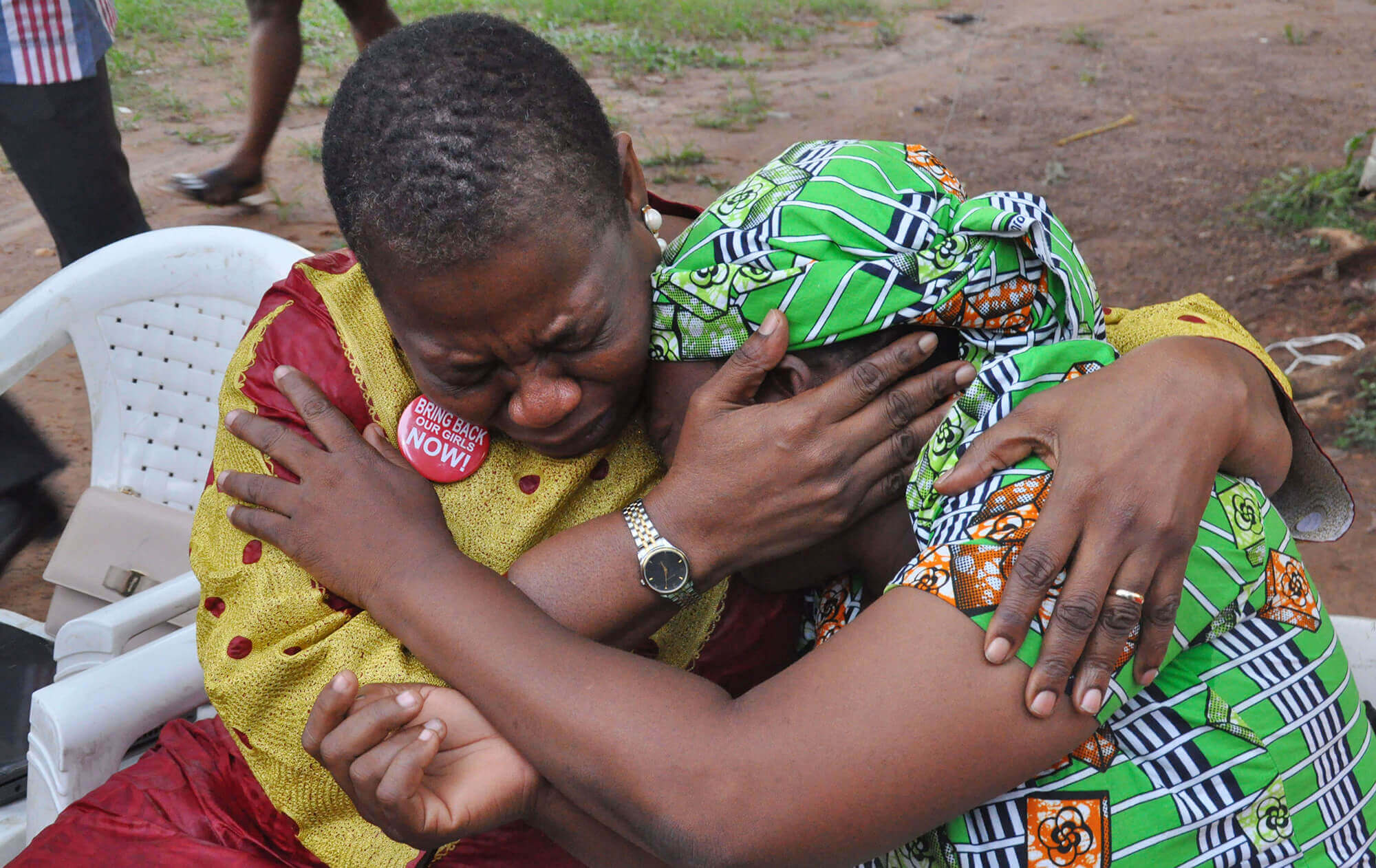 Mother of Nigerian schoolgirl crying after seeing Boko Haram's video
