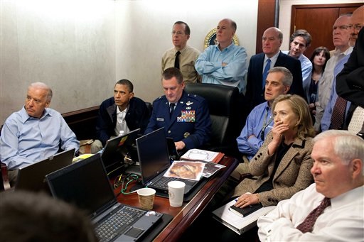 Obama, Clinton, and Biden in situation room