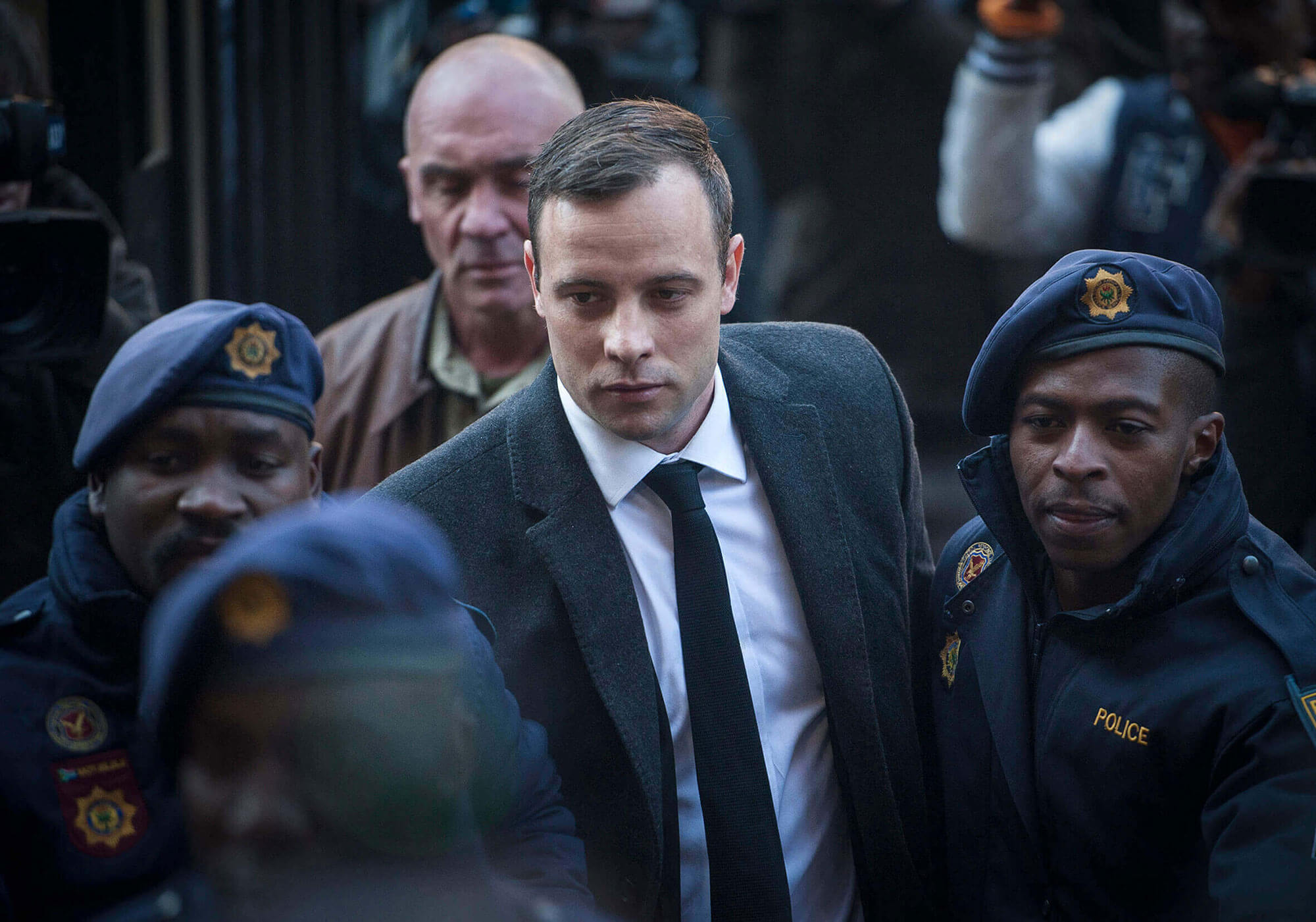 image of Oscar Pistorius arriving at High Court