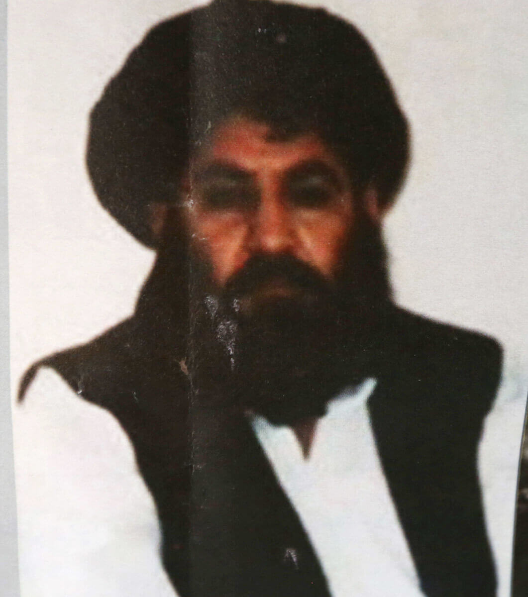Image of previous Afghan Taliban leader Mullah Akhtar Muhammad Mansour