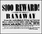 Poster advertising $100 reward for runaway slaves from 1860