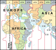 Map of the Timezones of the World