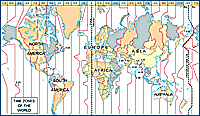 Map of world time zones