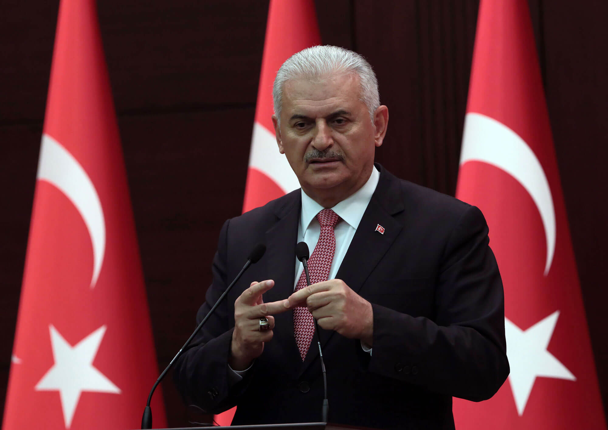 Turkey's Prime Minister Binali Yildirim announces the details of an agreement reached with Israel